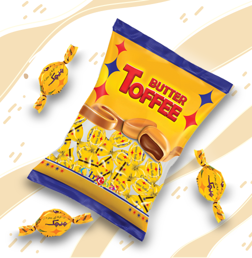 تافی مغزدار زرد بزرگ 