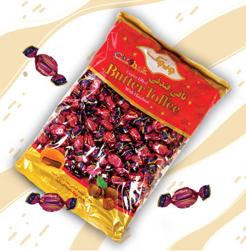 تافی کره ای مغزدار فندقی